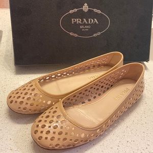 Prada patent leather ballerina flats